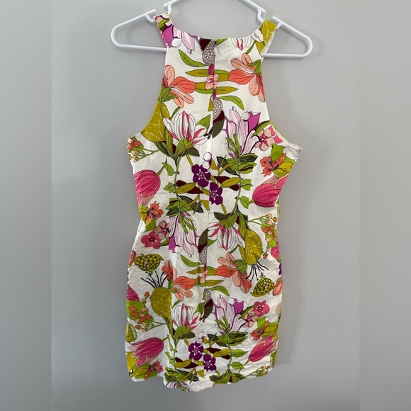 Trina Turk Aptos Stretch Cotton Sateen Sheath Shift Dress M 10 Floral Orchid - Picture 7 of 12